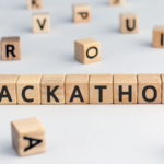 Letter blocks that spell out Hackathon