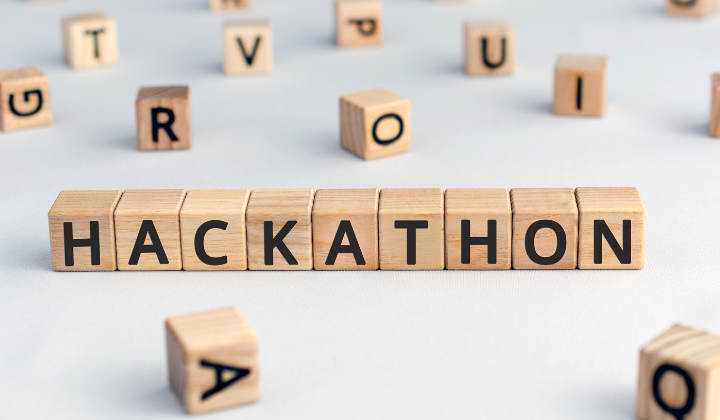 Letter blocks that spell out Hackathon