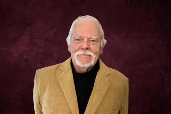Swanson, beard and mustache, hair combed back