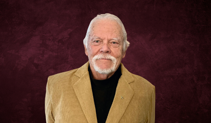 Swanson, beard and mustache, hair combed back