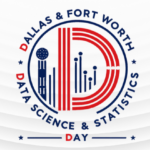 Dallas & Fort Worth Data Science & Statistics Day Logo (red and blue, including graphical representations of data and the Dallas skyline)