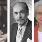 Photos of two men and one woman