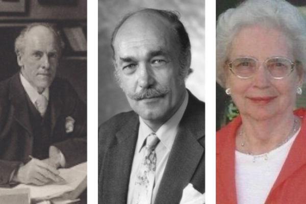 Photos of two men and one woman