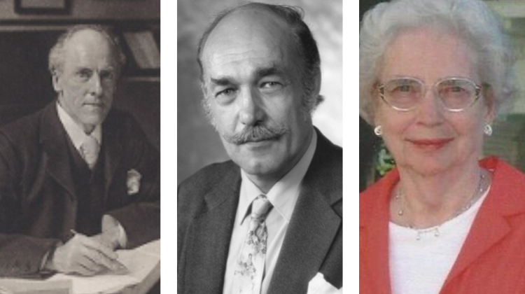 Photos of two men and one woman